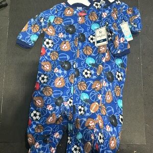 Baby Starters Blue Sports Print Footie